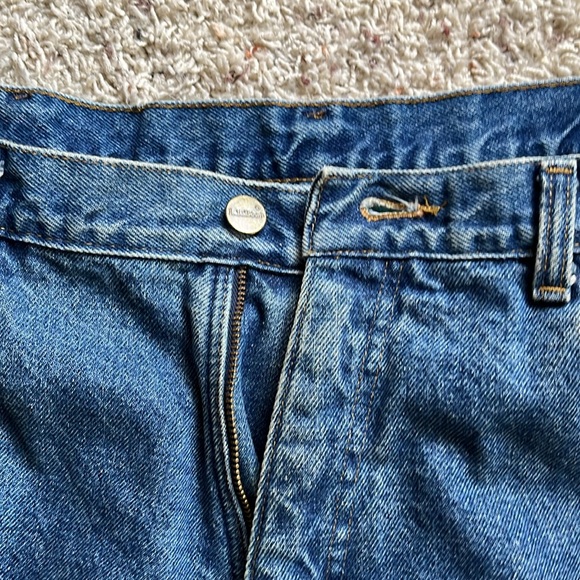 LL Bean Double L Green Fleece Lined Relaxed Fit Mens Jeans EUC Size 38X29 - Picture 3 of 9